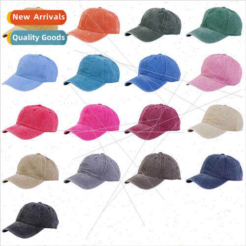 Solid Color Washed Cotton Baseball Cap Soft de Cowboy Couple