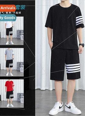 Four bar sports short-sleeved su men summer casual T-shirt s