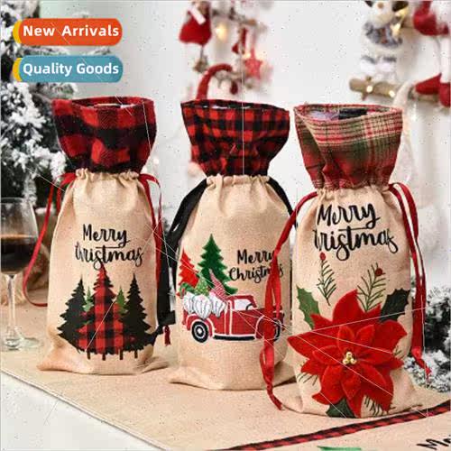 2021 New Christmas Decorations Creative Wine Bottle Bags Din