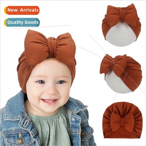 Children fat bow hat ins newborn baby pullover hat 9 colors