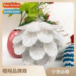 gold dec Christmas window New leaves powder petals ball