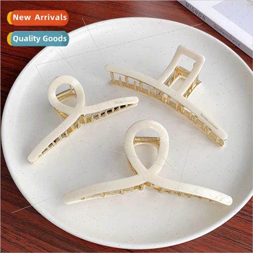 Solid color system large shark clip simple metal hair clips