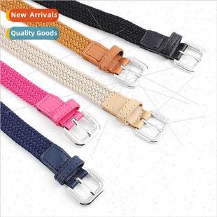 canvas belts pants buckle pin elastic belt woven women Men