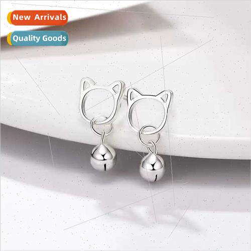 Koreains silver needle kten earrings female fashion sweet ho