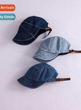 Japanese children simple denim duck tongue cap men women bab