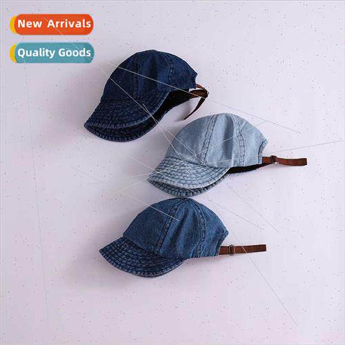 Japanese children simple denim duck tongue cap men women bab