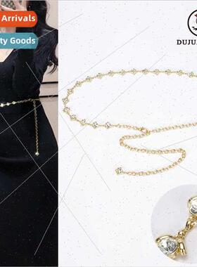 Decorative Waist Chain Women Gemstone Set Fine Metal Belt Dr