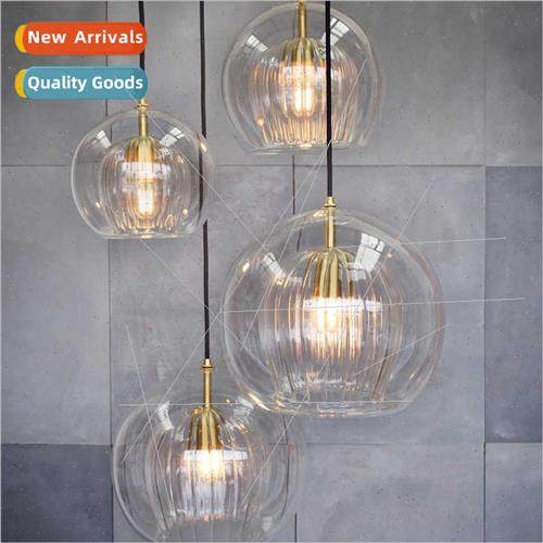 Scandinavian simple bedside glass lamp bedroom creative thre