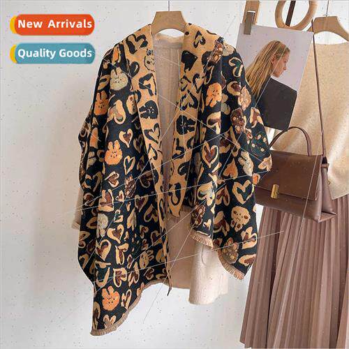 Korean  cute rabb faux cashmere scarf female winter thickene