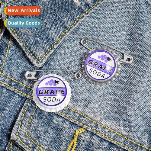 grape soda bottle cap paper clip denim brooch creative paper