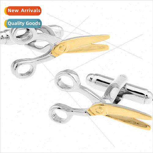 Elephant Series Gold Scissors Cufflinks Personalized Fun Gif