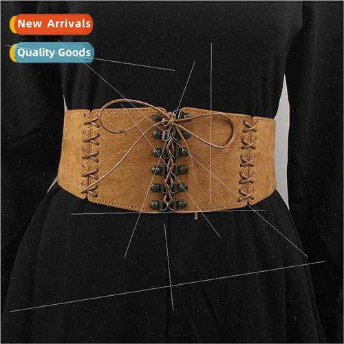 Vintage suede suede strappy waistband female braided dress s