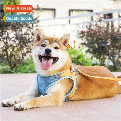 Suede Reflective Pet Chest Harness Set Comtable Breathable V