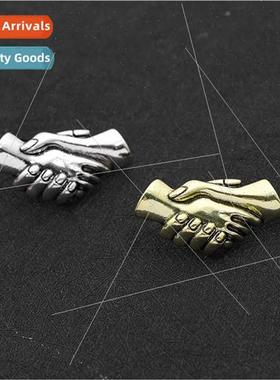 fashion Retro peace handshake creative brooch Clothing bag a