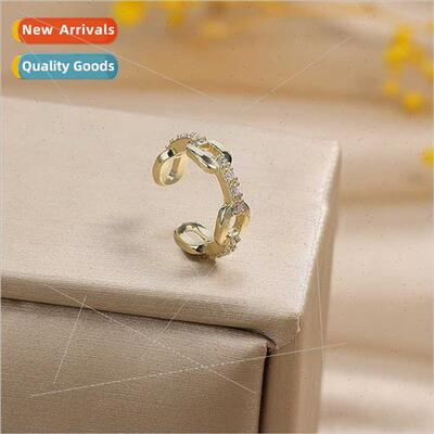 Fashion new diamond-set large circle earrings Europe chain p