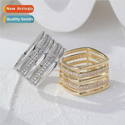 Fashion mple Square Scarf Clasp Ring Korea Copper Micro Set