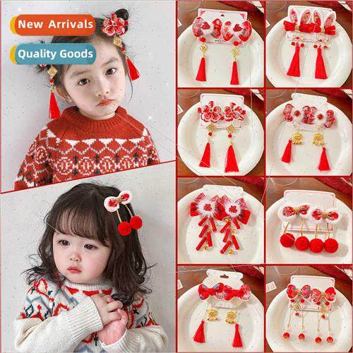 Chinese children hair clips flowers bow Tang Clothing hairpi