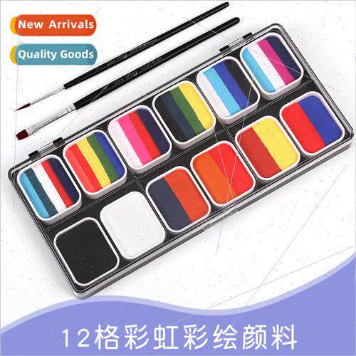 12 colors rainbow washable body paint matte pearlescent fluo