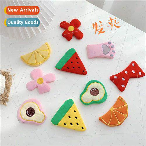 Fru cute cartoon plush hairpin bangs sea side clip autumn wi