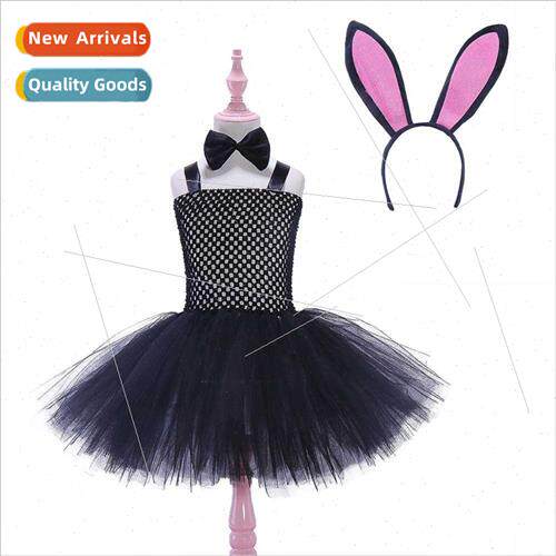 Easter Childrens Party Dresses Black Bunny Girls Masquerade