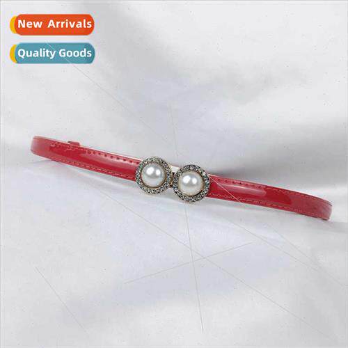 Belt Women Patent Leather Small Belt Retractable Belt Textur