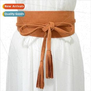 Women fall winter decorative girdle skirt belt women suede w