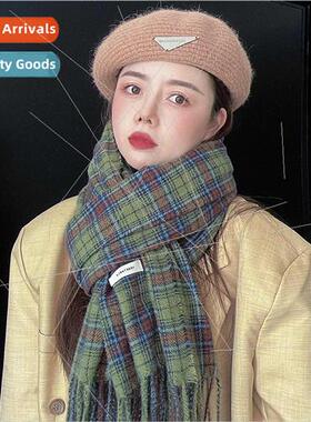 2023 fall winter new Korean Dongdaemun imation cashmere plai