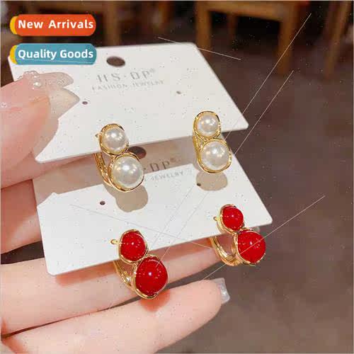 French Retro Fashion Elegant Pearl Earrings Earrings Gentle