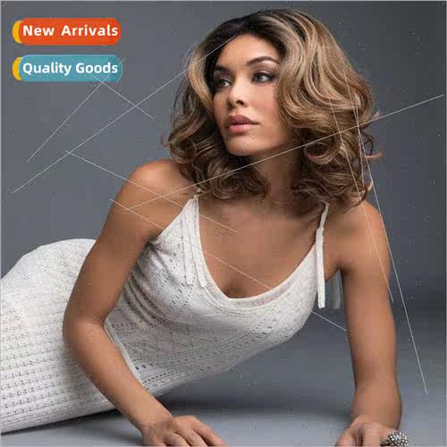 Europe chemical fiber wigs 适用women short curly hair dyed c
