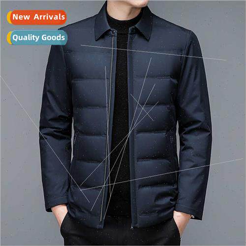 Down jacket middle-aged men winter thickened lapel whe duck