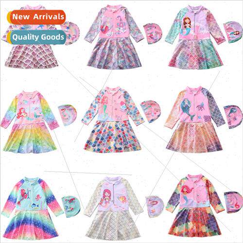 New girls swimsu onePCS skirt hot gold colorful bright fish