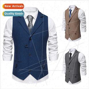 ngle Lapel Breasted Men Vest 2023 Vintage