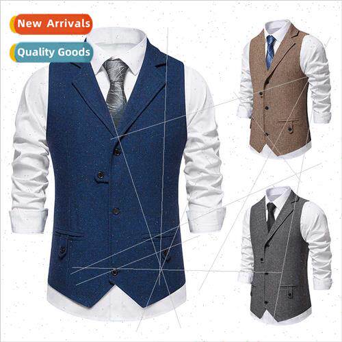 2023 Vintage Lapel ngle Breasted Men Su Vest