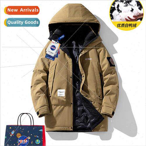 down jacket men medium-length winter workwear hooded nd wint