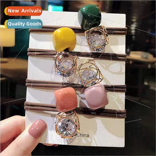 New Korea tie head leather band head rope female cute candy