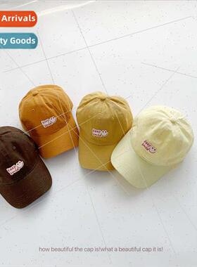 Alphabet smiley children baseball cap washed soft top leisur