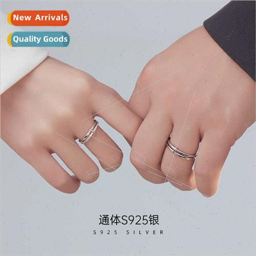 S925 lver mple Geometric Always Couple Ring Men Women che Cr