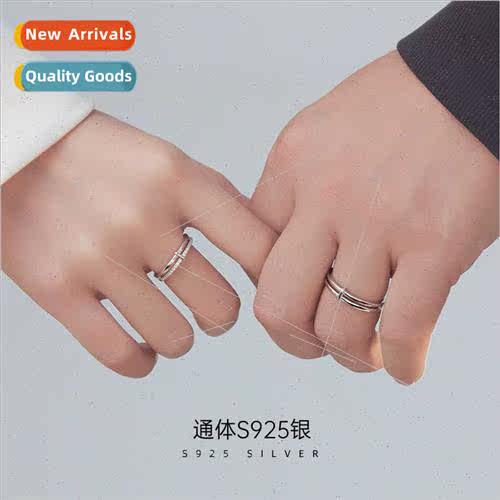 S925 lver mple Geometric Always Couple Ring Men Women che Cr