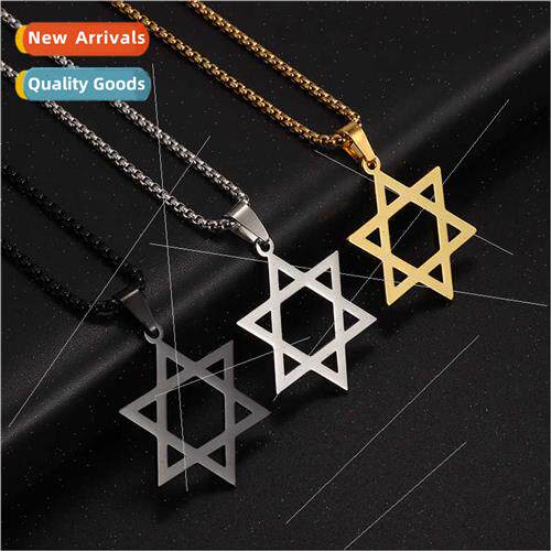 Classic mple Je Charms Star David Pendant Necklace Men Women