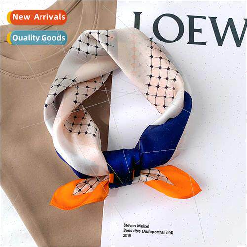 Korean  new fashion mulberry silk small square scarf decorat