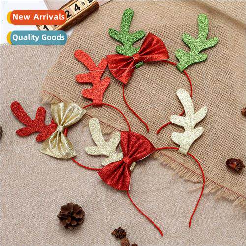 Gold dust sprinkles bow large antler hair bands Korean  girl