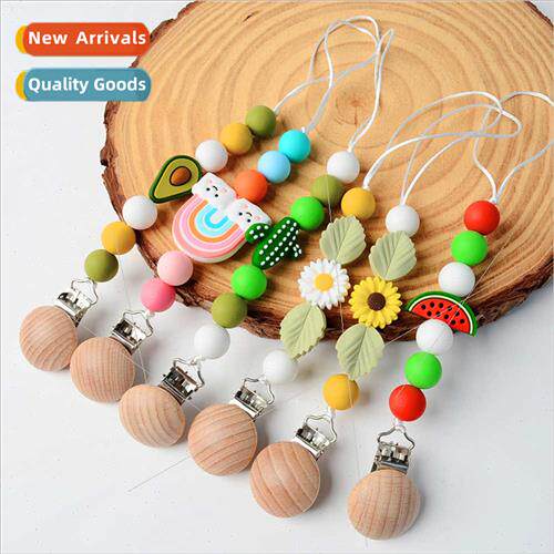 Baby Handmade Pacifier Chain Clip Leaf Pacifier Clip Baby li