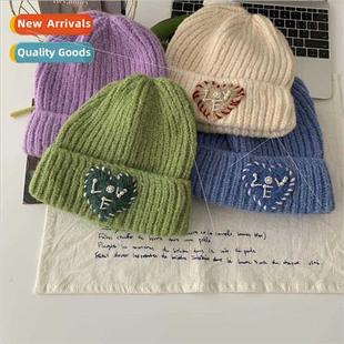 child knted love loose big Sweet wool circumference head cap