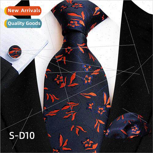 Men tie square scarf cufflinks set three casual business mal
