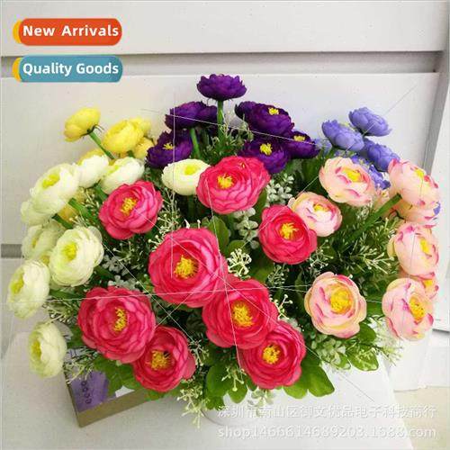 Green mulation Flower Bouquet 11 heads Camellia flowers Home