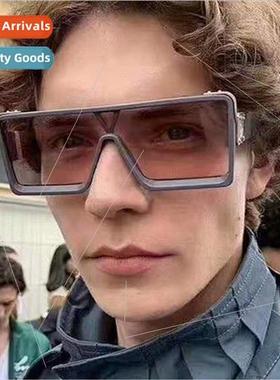 Europe runway teal sunglasses 97049 square frame one-piece s