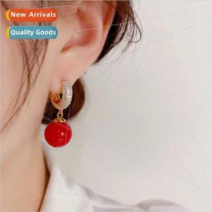 buckle celebry elegant zirconia ear hundred earring pearl