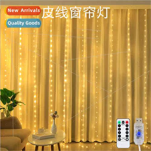 ledusb leather wire curtain light string remote control 3*3