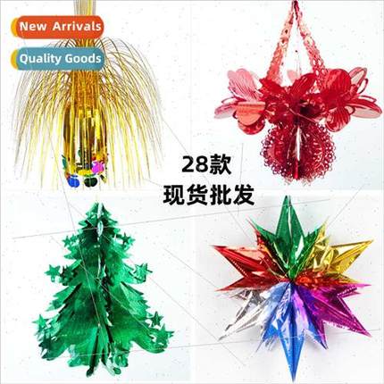 Christmas pull flower ribbon roceiling  kindergarten hanging