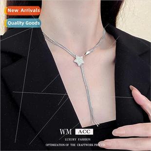 Tassel Multi Layers Zirconia Cold Chain Necklace Metal Star